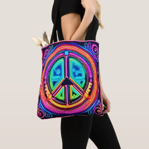 Bolsa Tote Mandala da Paz Neon