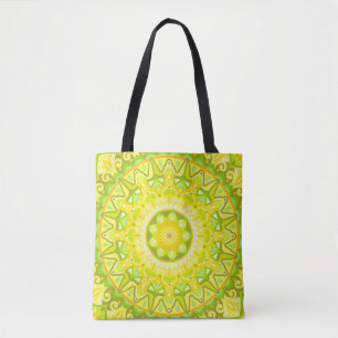 Bolsa Tote Mandalá da Primavera Boho Floral Alegre Vibrante