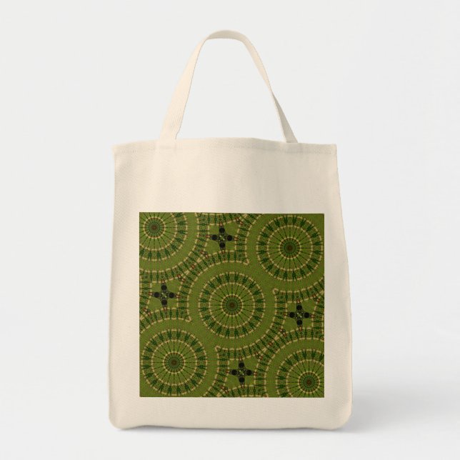 Bolsa Tote Mandala da Roda Verde / Grünes Rad Mandala (Frente)
