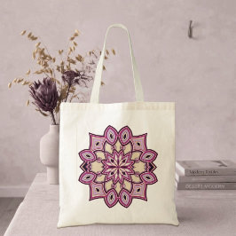 Bolsa Tote Mandala de Flor Rosa