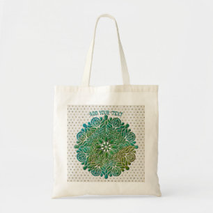 Bolsa Tote Mandala de Meditação Yoga 3D fundo colorido