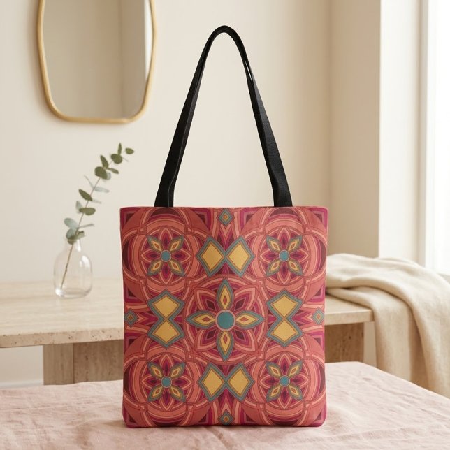 Bolsa Tote Mandala de Terracota (Criador carregado)