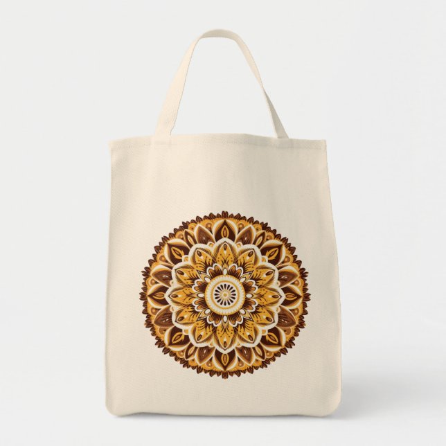 Bolsa Tote Mandala / Design de Flor (Frente)