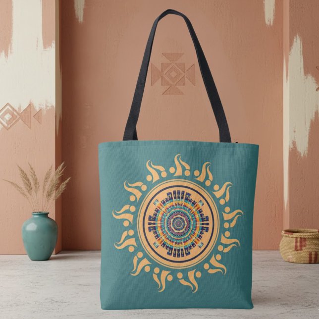 Bolsa Tote Mandala do Sol (Criador carregado)