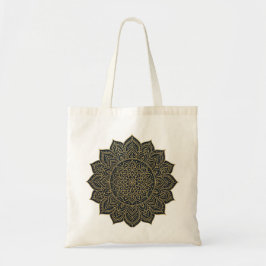 Bolsa Tote Mandala Dourada e marinho