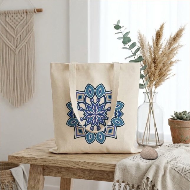 Bolsa Tote Mandala Flor Azul (Criador carregado)