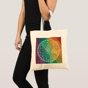 Bolsa Tote Mandala flower india rainbow boho colorful design