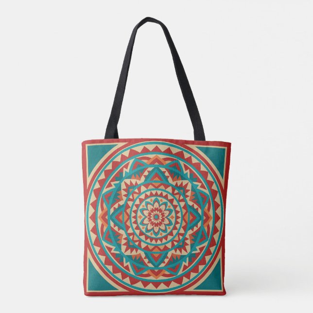 Bolsa Tote Mandalá Moderno do Sudoeste (Verso)