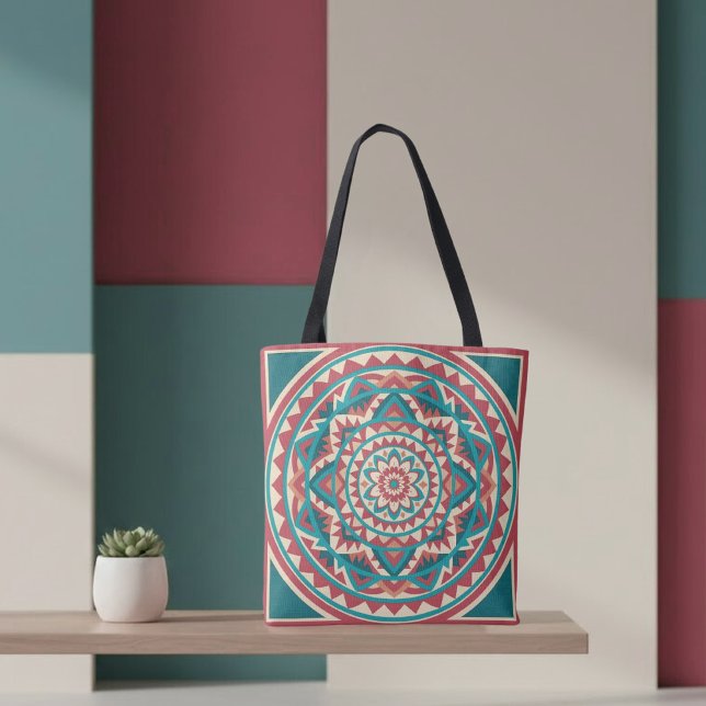 Bolsa Tote Mandalá Moderno do Sudoeste (Criador carregado)