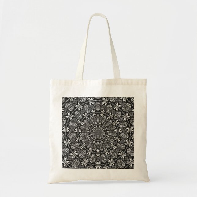 Bolsa Tote Mandala Monocromático (Frente)