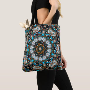 Bolsa Tote Mandala que parece uma cratera de cores brilhantes