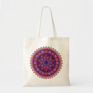 Bolsa Tote Mandala roxa e rosa