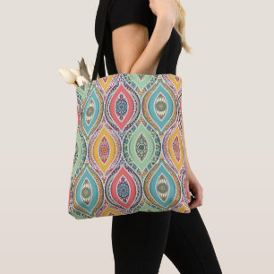 Bolsa Tote Mandalas colorido no estilo marroquino