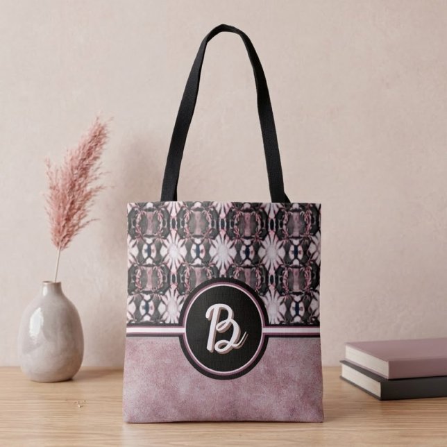 Bolsa Tote Mandalas Conectadas Rosa e Preto (Criador carregado)