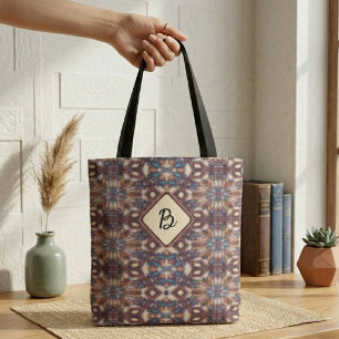 Bolsa Tote Mandalas Conectados Turquesa, Amarelo e Marrom