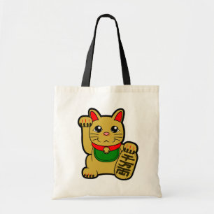 Bolsa Tote Maneki Neko: Gato Sortudo do Ouro