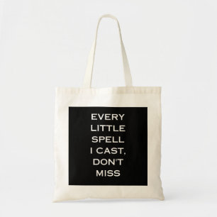 Bolsa Tote Manifestação Magia Citação Preta, Design Minimalis