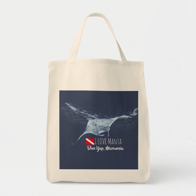Bolsa Tote Manta ray silhouette (Frente)