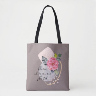 Bolsa Tote Mantenha a Bloqueia de Toques de Colagem Floral fl