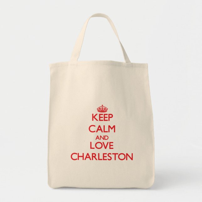 Bolsa Tote Mantenha a calma e ame Charleston (Frente)