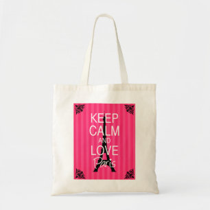 Bolsa Tote Mantenha a calma e ame Paris