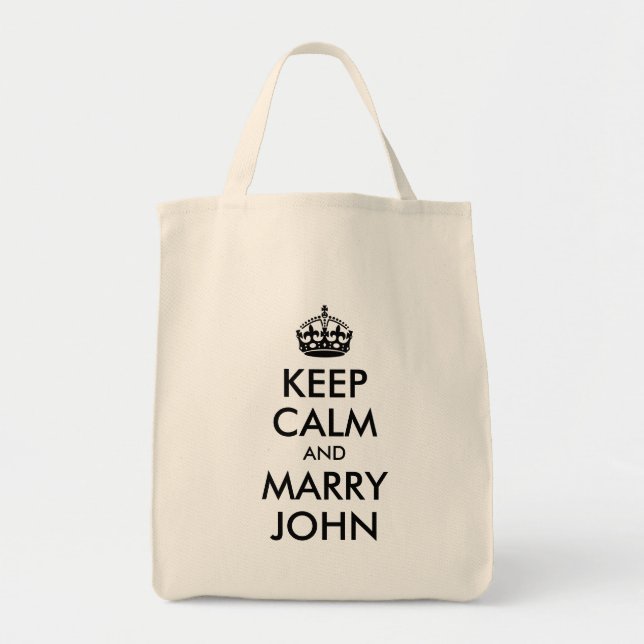 Bolsa Tote Mantenha a Calma e Case com John Bag (Frente)