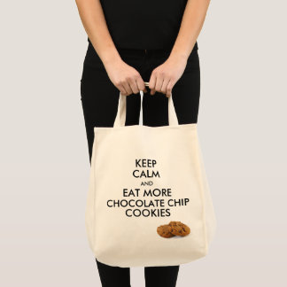 Bolsa Tote Mantenha a calma e coma mais biscoitos dos pedaços