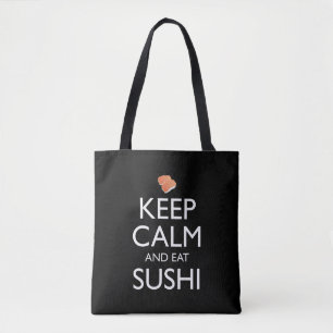 Bolsa Tote Mantenha a Calma e Coma Sushi