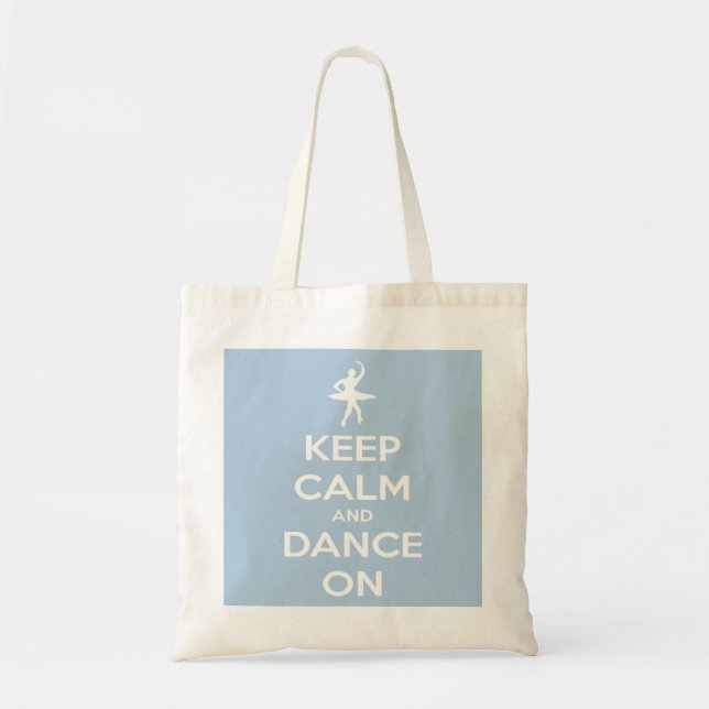 Bolsa Tote Mantenha a calma e dance na luz - azul (Frente)