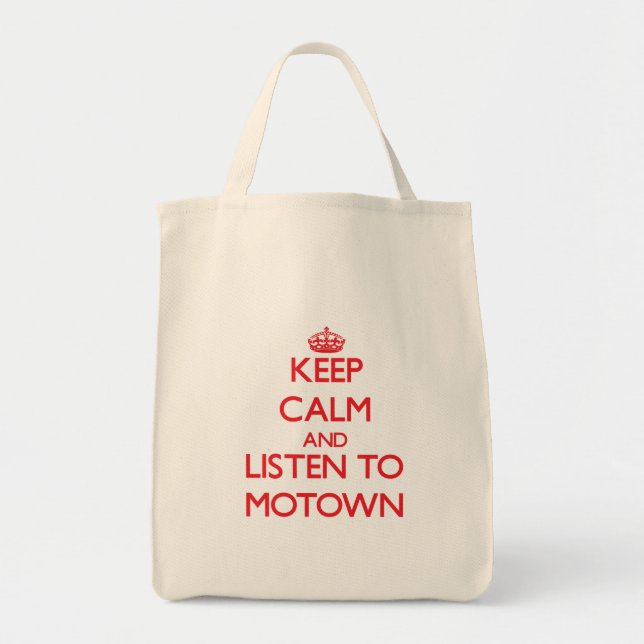 Bolsa Tote Mantenha a calma e escute MOTOWN (Frente)