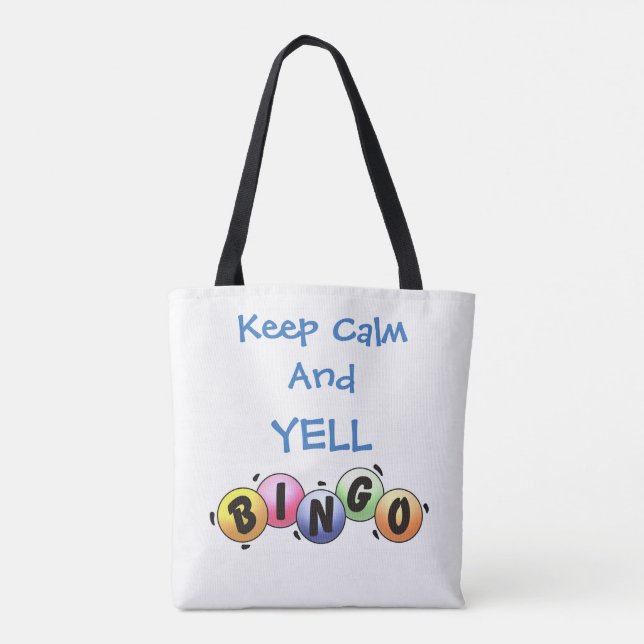 Bolsa Tote Mantenha a Calma e Grite Bingo (Verso)