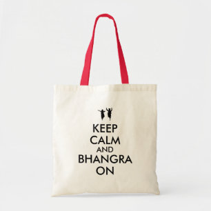 Bolsa Tote Mantenha a calma e o Bhangra na dança customizáv