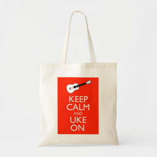 Bolsa Tote Mantenha a calma e o Uke no saco do Ukulele
