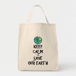 Bolsa Tote Mantenha a calma e salvar nossa terra
