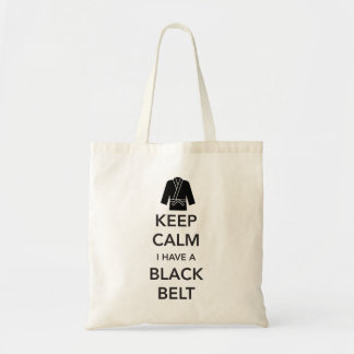 Bolsa Tote Mantenha a calma que eu tenho um cinturão negro