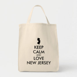 BOLSA TOTE MANTENHA CALMO E AMES PERSONALIZÁVEIS NOVO JERSEY