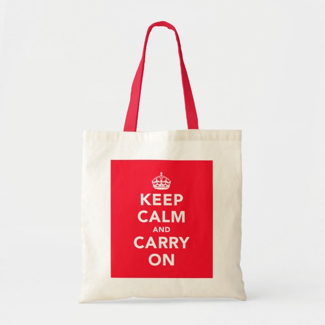 Bolsa Tote Mantenha calmo e continue a sacola (Frente)