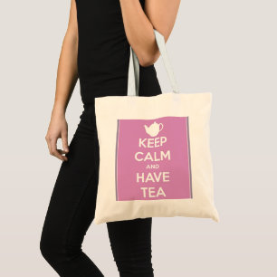 Bolsa Tote Mantenha calmo e tenha os bolsas do chá
