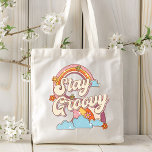 Bolsa Tote Mantenha Groovy Retro Rainbow Flowics<br><div class="desc">Mantenha Groovy Retro Rainbow Flowers Typografia Tote Bags apresenta o texto "Keep Groovy" em uma tipografia retrorreflectora marcada por nuvens,  arco-íris e flores. Perfeito como presente para ela no aniversário,  Natal,  Dia de as mães,  melhores amigos,  irmãs e muito mais. Projetado pelo Evco Studio www.zazzle.com/store/evcostudio</div>