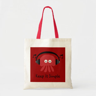 Bolsa Tote Mantenha-o medusa simples do DJ do vermelho