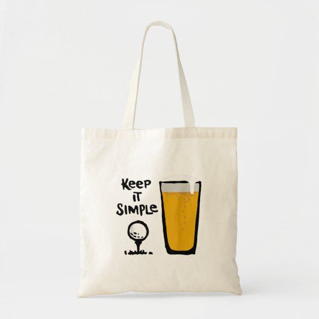 Bolsa Tote Mantenha-O Simples E Engraçada Cerveja De Golfe (Frente)