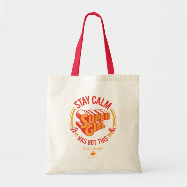 Bolsa Tote Mantenha-Se Calma, A Supergirl Tem Isto (Frente)