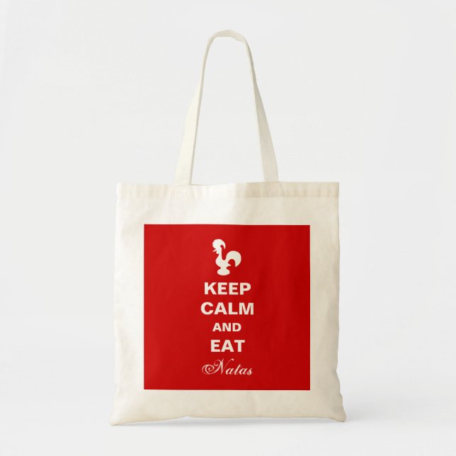 Bolsa Tote Mantenha-se calmo e coma natas. (Frente)