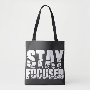 Bolsa Tote Mantenha-se concentrado   Frase Motivacional com T