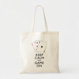 Bolsa Tote MANTER A CALMA E O JOGO LIGADOS - Jogos de Cartão