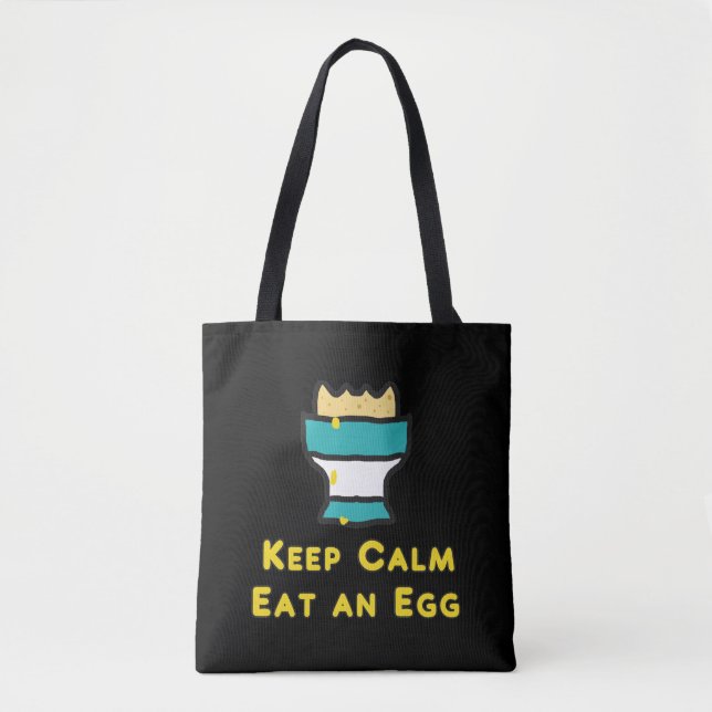 Bolsa Tote Manter Calma Comer Um Ovo (Frente)