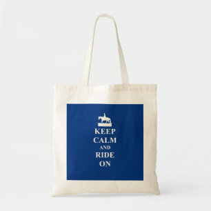 Bolsa Tote Manter calma e andar (azul)