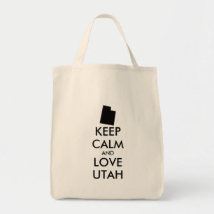 Bolsa Tote Manter calmo e amar uTAH personalizável