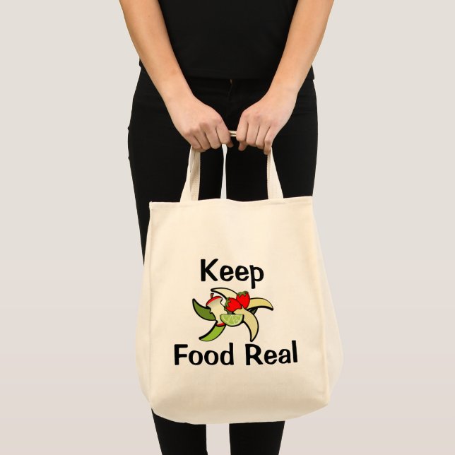 Bolsa Tote Manter Comida Real (Frente (produto))