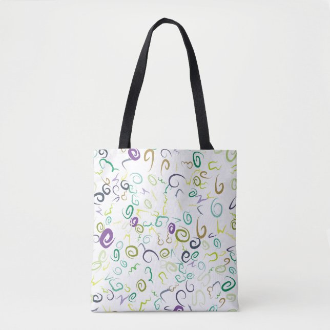 Bolsa Tote manual com padrão uniforme de abstrato, abstrato,  (Frente)